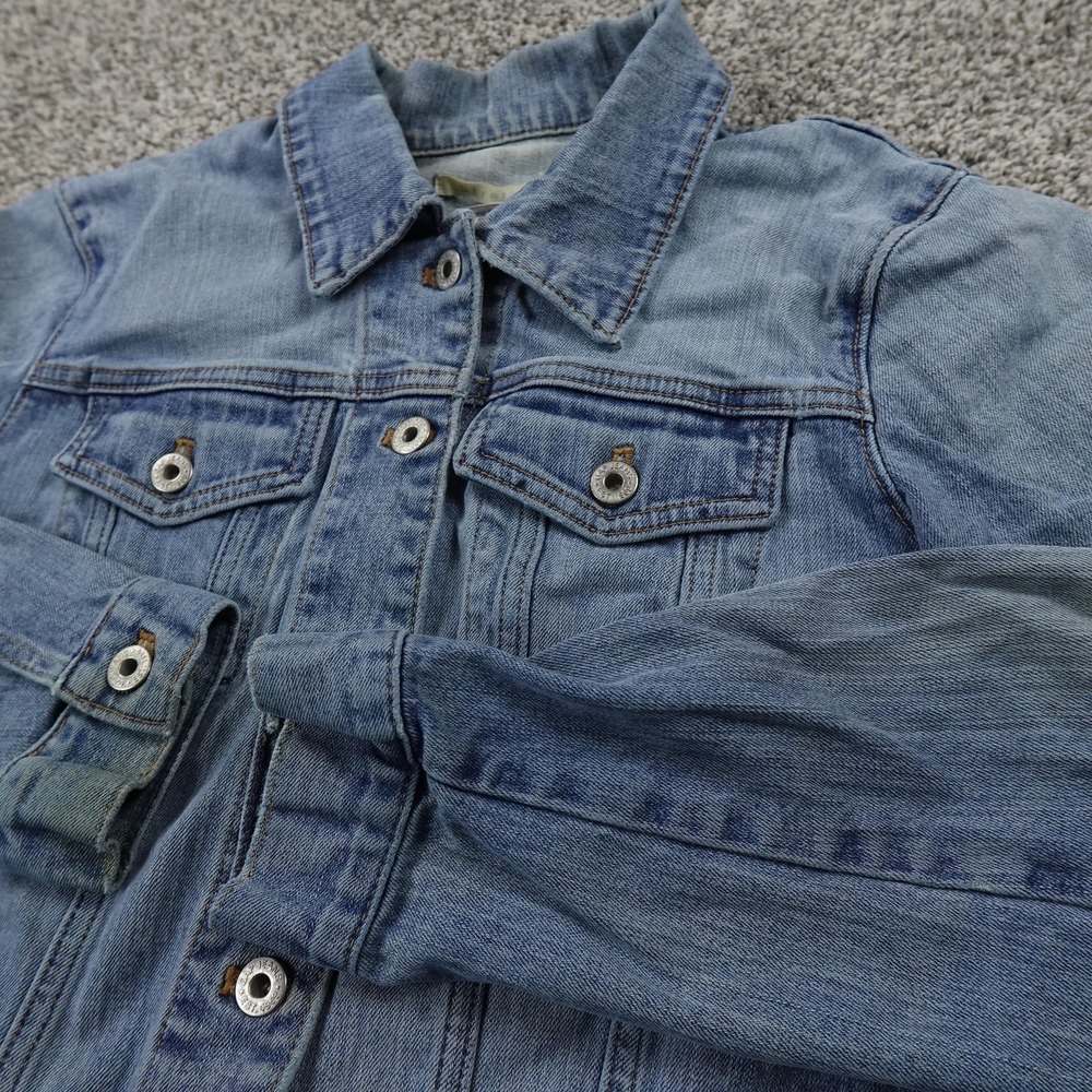 VTG GAP Jacket Womens Small Blue Denim Jean Western Trucker Type 3 Coat 90s Y2K